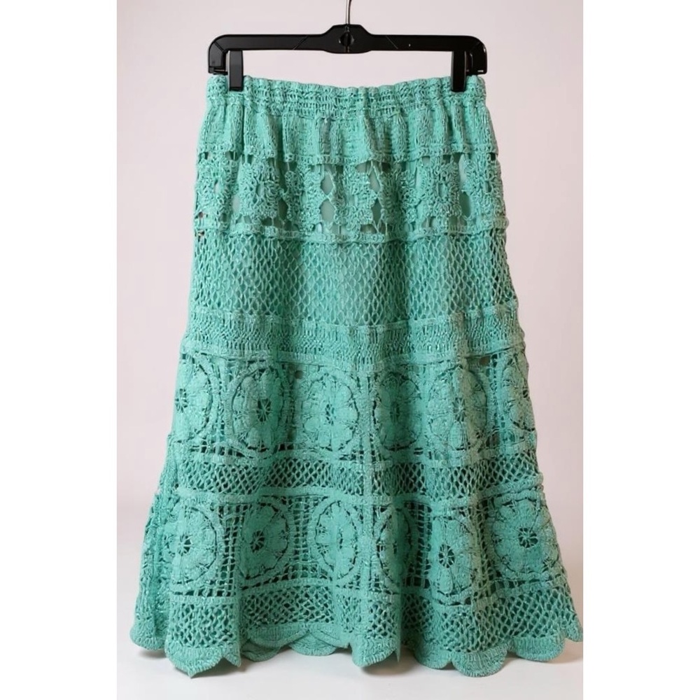 POL Crochet Maxi Skirt in Aqua Teal - Picture 7 of 7
